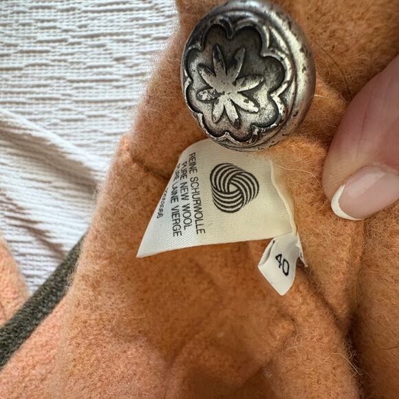 Vintage Wool LodenFrey München Blazer Peach Trimmed Alpine Jacket Scandi Girl - Picture 10 of 13